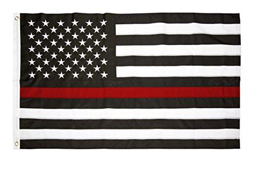 FIREFIGHTER RED STRIPE BLACK AND WHITE AMERICAN FLAG 2X3 POLYESTER