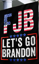 A Wholesale Pack of 12 FJB American flag banner Let's Go Brandon Black Official Sleeved 3'x5' TRUMP LGB