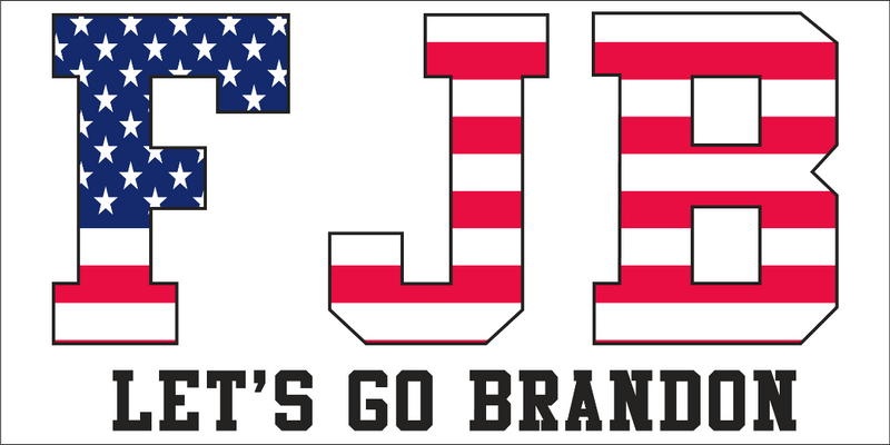 American FJB White Let's Go Brandon USA Official Bumper Stickers Wholesale Pack of 50 (3.75"x7.5") TRUMP