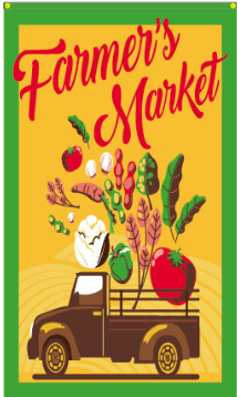 Farmers Market 3'X5' Banner Flag Rough Tex® 100D With Sleeve and Grommets