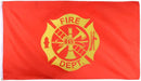 Fire Department 3'X5' Embroidered Double Sided Flag ROUGH TEX® 300D Nylon