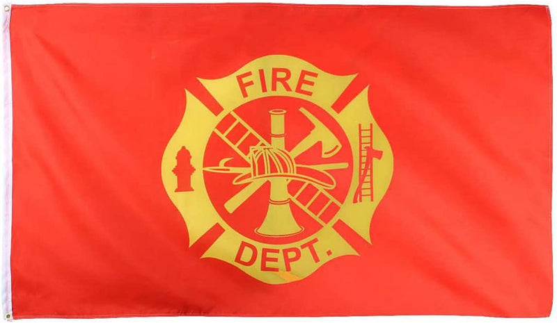 Fire Department 3'X5' Embroidered Double Sided Flag ROUGH TEX® 300D Nylon