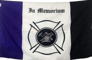 Fire Fighters Memorial Purple And Black 3'x5' Flag ROUGH TEX® 100D