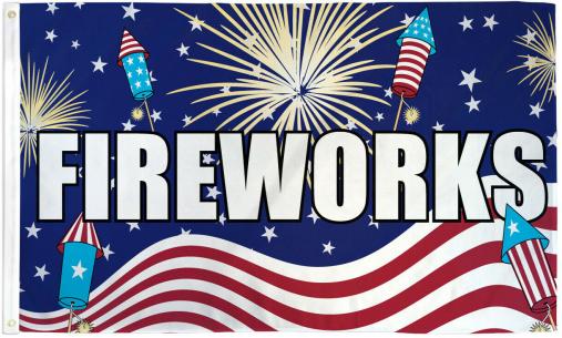Fireworks 3'X5' Flag ROUGH TEX® 100D