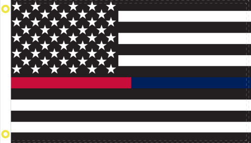 Thin Red/Blue Line US Flag 3'x5' 68D