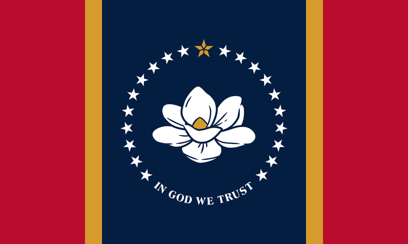 Mississippi Magnolia New State Flag Bumper Sticker Made in USA