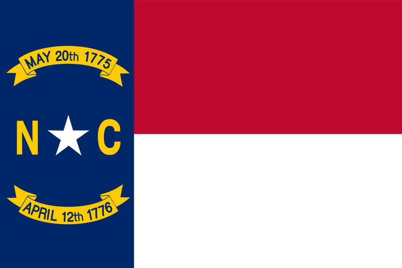 NORTH CAROLINA 3'X5' EMBROIDERED 210D NC STATE FLAG