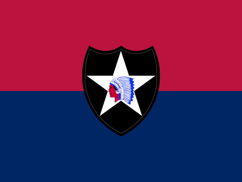 2ND INFANTRY DIVISION 3X5 INDIAN HEAD FLAG