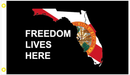 Florida Freedom Lives Here Black 3'X5' Flag Rough Tex® 100D
