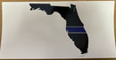 Florida Map Police Blue Line Bumper Sticker