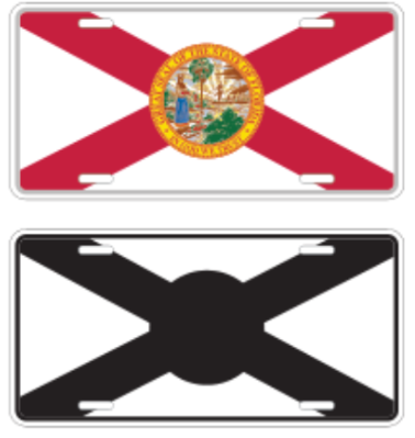 Florida Embossed License Plate