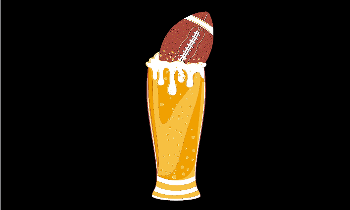 Football and Beer 3'X5' Flag ROUGH TEX® 68D Bar Sign