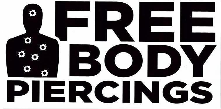 Free Body Piercings Bumper Sticker