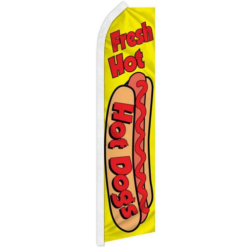 Fresh Hot Dogs 11.5'x2.5' Swooper Flag Rough Tex® Knit Feather