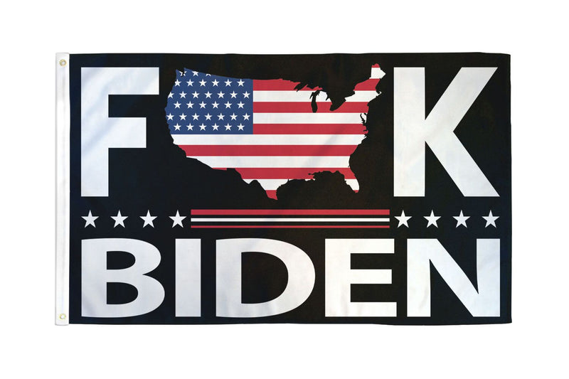 Fuck Biden USA Map 3'X5' Flag ROUGH TEX® 100D