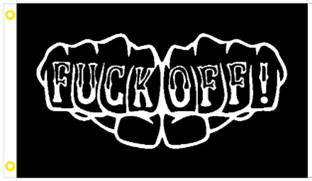 Fuck Off Black 3'X5' Flag Rough Tex® 100D