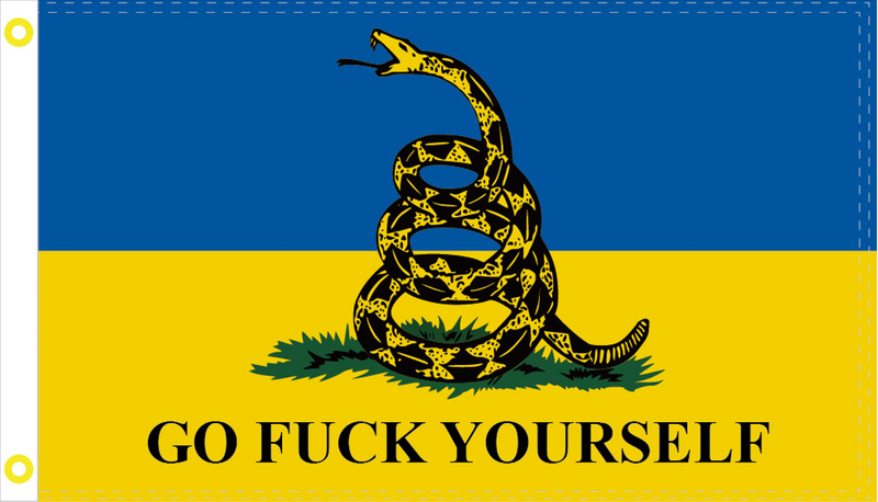 3'X5' Ukraine Go Fuck Yourself Russian War Ship Flag 100D Rough Tex ® Gadsden Snake