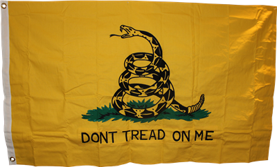 5'X8' GADSDEN DON'T TREAD ON ME FLAG COTTON EMBROIDERED & SEWN