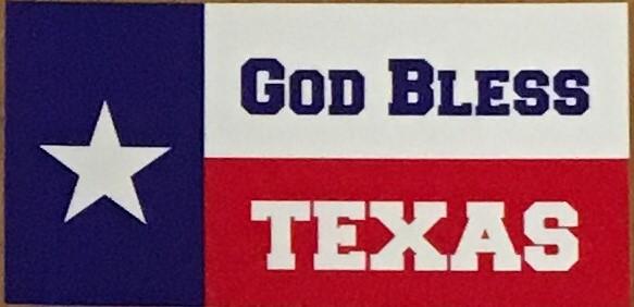 GOD BLESS TEXAS OFFICIAL BUMPER STICKER PACK OF 50 BUMPER STICKERS MADE IN USA WHOLESALE BY THE PACK OF 50!
