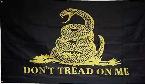 Gadsden Black and Gold 3'X5' Double Sided Flag ROUGH TEX® 100D