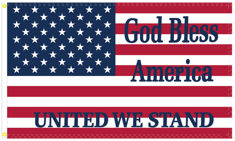 God Bless America United We Stand 3'X5' Flag Rough Tex® 100D