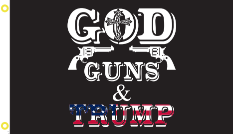 God Guns & Trump 3'X5' Flag ROUGH TEX® 100D