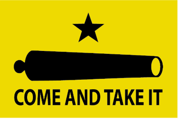 Gonzales Come and Take It Buff 12"x18" Double Sided Flag With Grommets ROUGH TEX® 100D