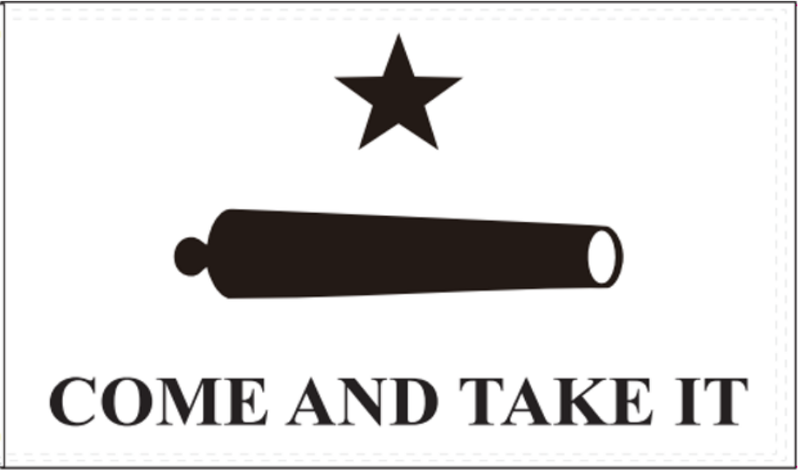 Gonzales Come and Take It Texas 12"x18" Stick Flag ROUGH TEX® 100D 30" Wooden Stick