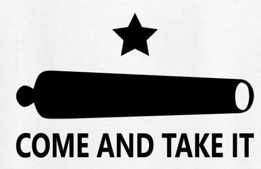 Gonzales Come and Take It White 12"x18" Double Sided Flag With Grommets ROUGH TEX® 100D