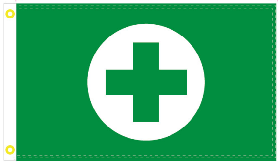 Green Cross 3'X5' Flag ROUGH TEX® 100D
