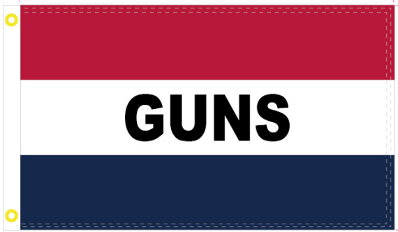 Guns 3'X5' Flag ROUGH TEX® 100D