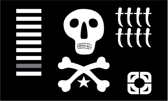 HMS Utmost Jolly Roger 12"x18" Flag ROUGH TEX® 100D With Grommets