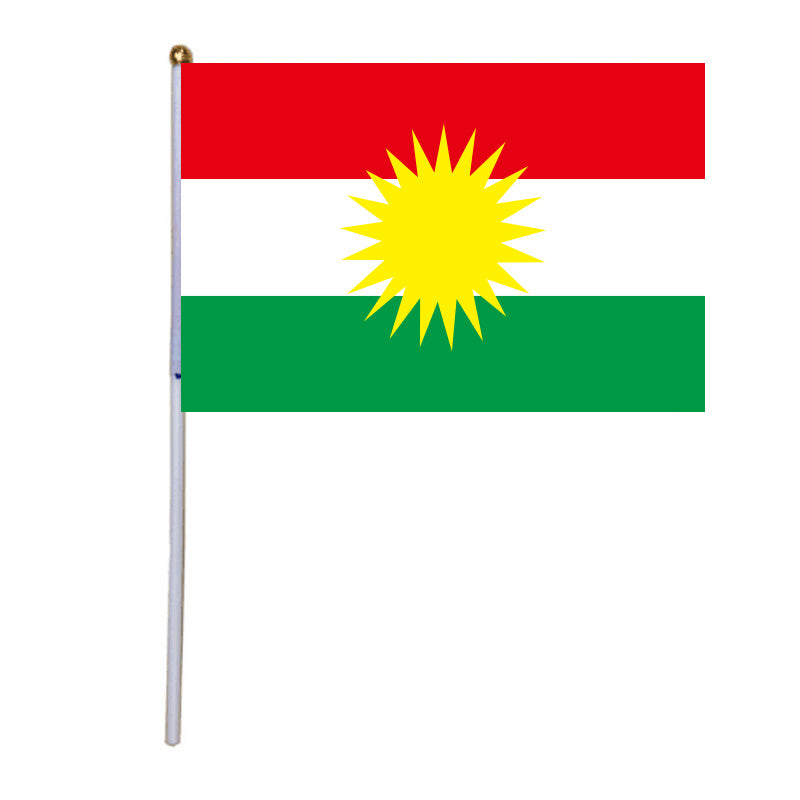 Kurdistan Stick Flag In Poly 4''X6''