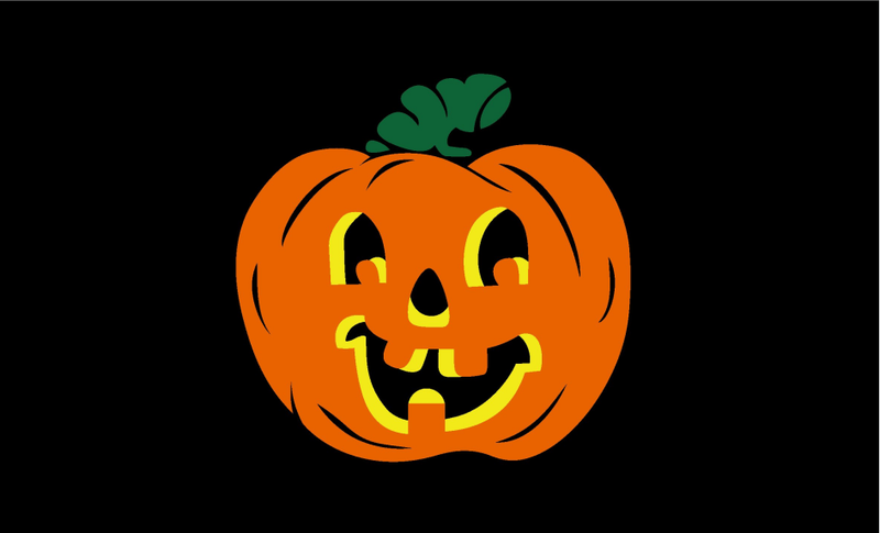 Halloween Pumpkin Black  3'x5' Flag ROUGH TEX® 68D Nylon