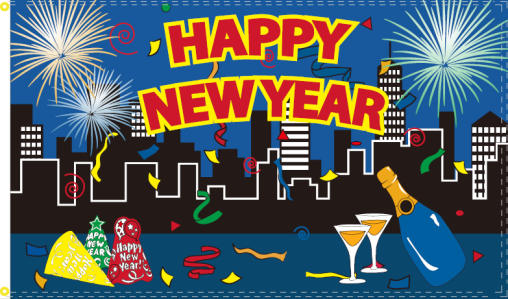 Happy New Year City 3'X5' Flag ROUGH TEX® 100D