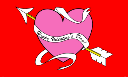 Happy Valentine's Day Heart 3'x5' Flag ROUGH TEX® 68D Nylon