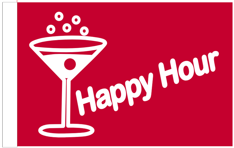 Happy Hour Red 2'x3' Double Sided Flag ROUGH TEX® 100D
