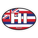 Hawaii Oval Bumper Sticker HI
