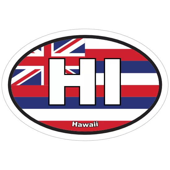 Hawaii Oval Bumper Sticker HI