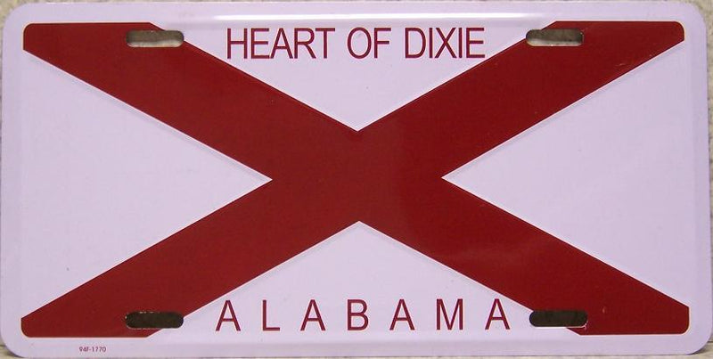 ALABAMA LICENSE PLATE BAMA HEART OF DIXIE OFFICIAL AL STATE MOTTO