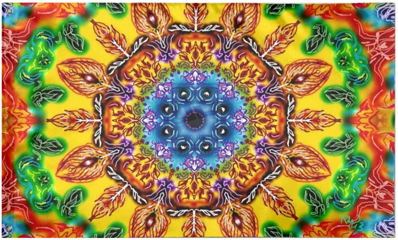 Hippie Kaleidoscope 3'X5' Flag Rough Tex® 100D Tie Dye