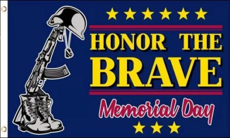 Honor The Brave Memorial Day 3'X5' Flag ROUGH TEX® 68D Nylon