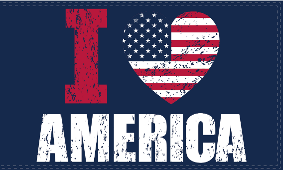 I Love America USA 3'X5' Flag Rough Tex® 100D