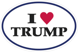 I Heart Love Trump Oval Bumper Sticker
