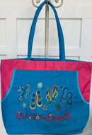Outer Banks North Carolina Pink and Light Blue Large Beach Bag