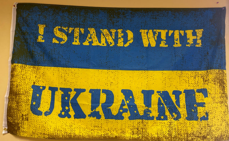 I Stand With Ukraine Vintage Official 4X6 Flag 100D Rough Tex ® Glory to Ukraine 4'X6'