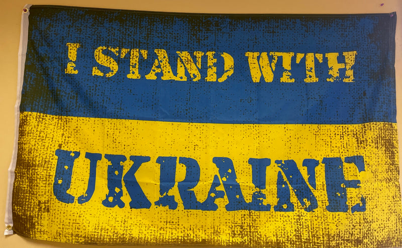I Stand With Ukraine Vintage Official 3x5 Flag 100D Rough Tex ® Glory to Ukraine 3'x5'