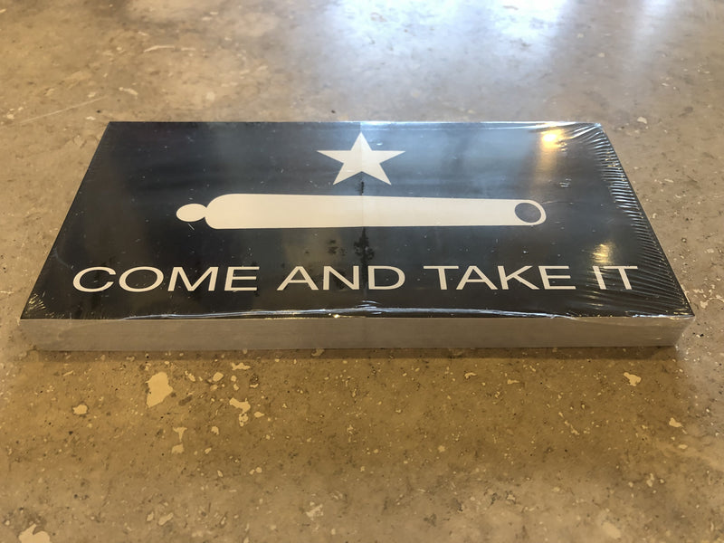 GONZALES COME AND TAKE IT BLACK OFFICIAL BUMPER STICKER PACK OF 50 BUMPER STICKERS MADE IN USA WHOLESALE BY THE PACK OF 50!