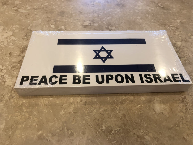 PEACE BE UPON ISRAEL OFFICIAL BUMPER STICKER PACK OF 50 BUMPER STICKERS MADE IN USA WHOLESALE BY THE PACK OF 50!
