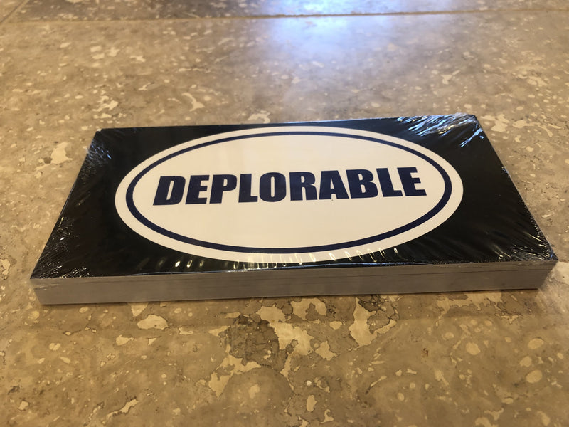DEPLORABLE OFFICIAL BUMPER STICKER PACK OF 50 BUMPER STICKERS MADE IN USA WHOLESALE BY THE PACK OF 50!
